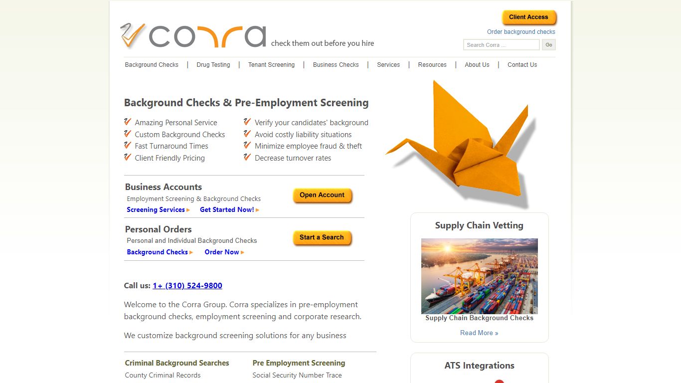 Employment Background Checks | Pre Employment Screening | CorraGroup.com: